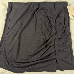 SO Black Ruched Mini Skirt with Side Slit‎ Womens XL New